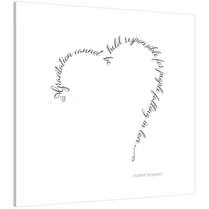 Word Art Canvas Art Print Albert Einstein Love Quote Picture