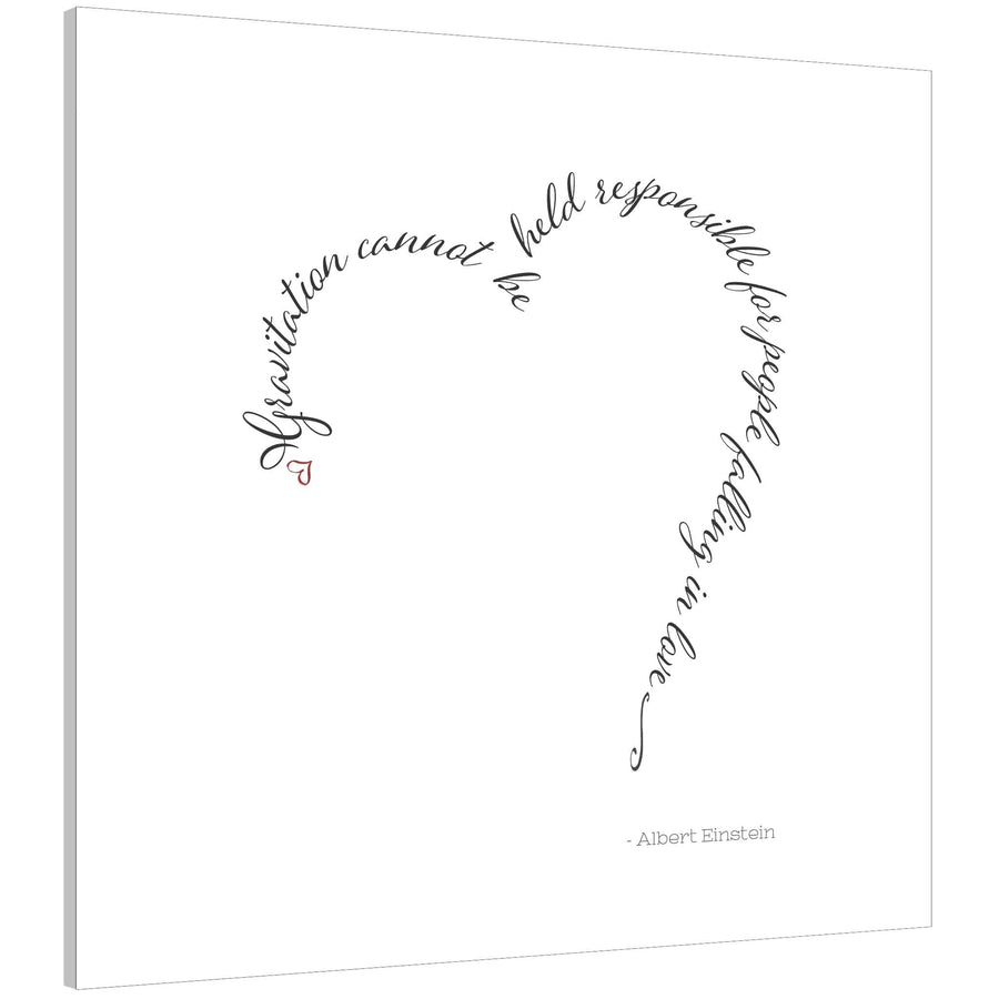 Word Art Canvas Art Print Albert Einstein Love Quote Picture