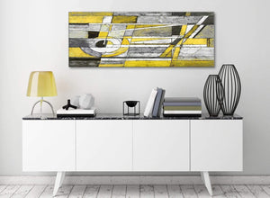 Yellow Grey Painting Living Room Canvas Pictures Accessories - Abstract 1400 - 120cm Print